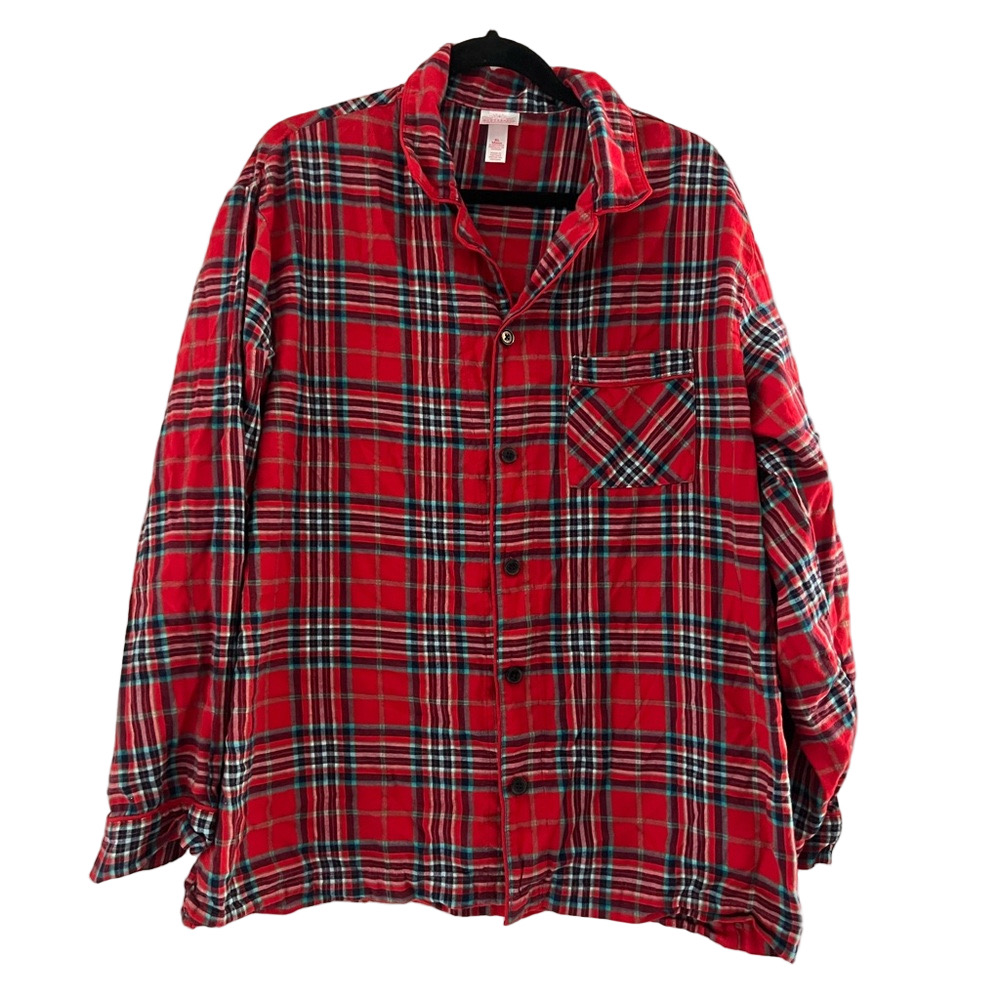 Wonder shop by Target Men’s Cotton Plaid Button Up Pajama Shirt